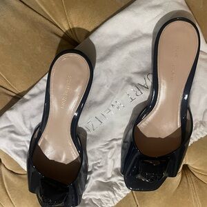 Stuart Weitzman Black Patent Mules